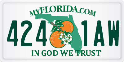 FL license plate 4241AW