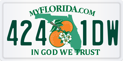FL license plate 4241DW