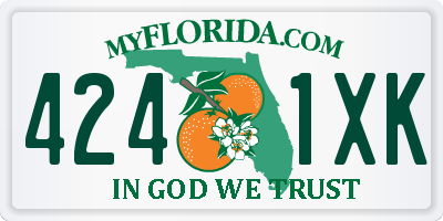 FL license plate 4241XK