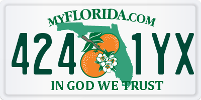 FL license plate 4241YX