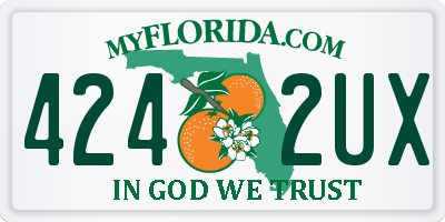 FL license plate 4242UX