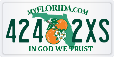 FL license plate 4242XS