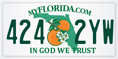 FL license plate 4242YW