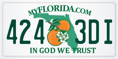 FL license plate 4243DI