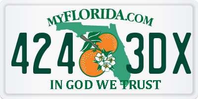 FL license plate 4243DX