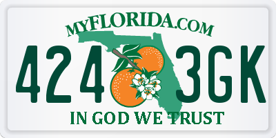 FL license plate 4243GK