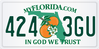 FL license plate 4243GU