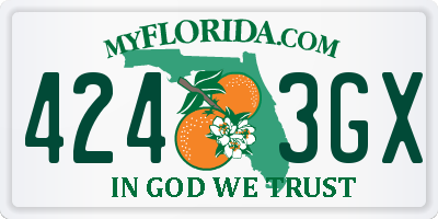 FL license plate 4243GX