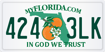 FL license plate 4243LK
