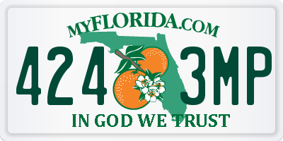 FL license plate 4243MP