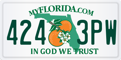 FL license plate 4243PW