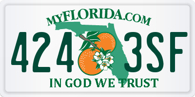 FL license plate 4243SF