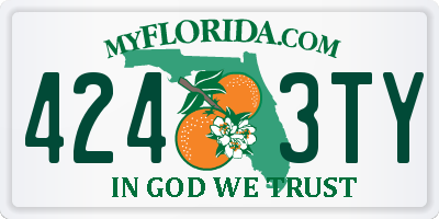 FL license plate 4243TY