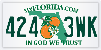 FL license plate 4243WK