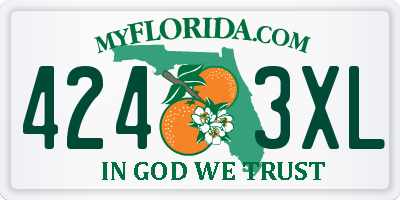 FL license plate 4243XL