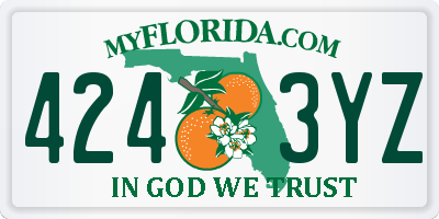 FL license plate 4243YZ