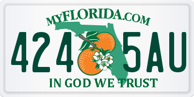 FL license plate 4245AU
