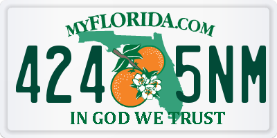 FL license plate 4245NM