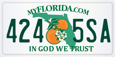 FL license plate 4245SA