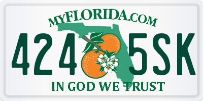 FL license plate 4245SK