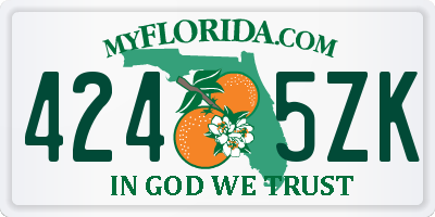 FL license plate 4245ZK