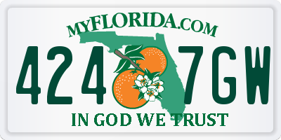 FL license plate 4247GW
