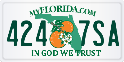 FL license plate 4247SA