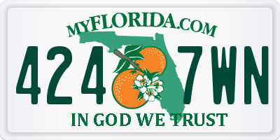 FL license plate 4247WN