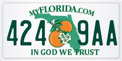 FL license plate 4249AA