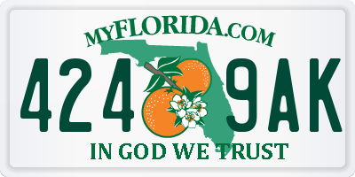 FL license plate 4249AK