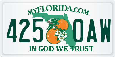 FL license plate 4250AW