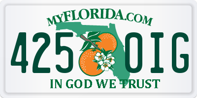 FL license plate 4250IG
