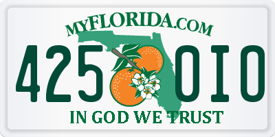 FL license plate 4250IO