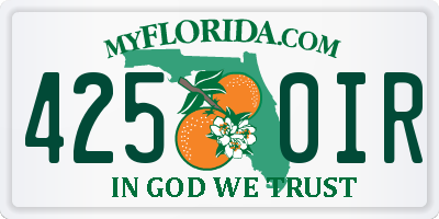 FL license plate 4250IR