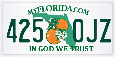 FL license plate 4250JZ