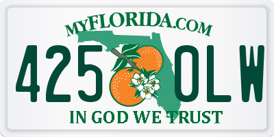 FL license plate 4250LW