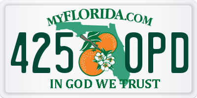 FL license plate 4250PD