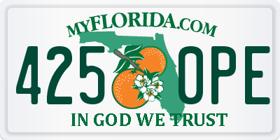FL license plate 4250PE