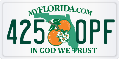 FL license plate 4250PF