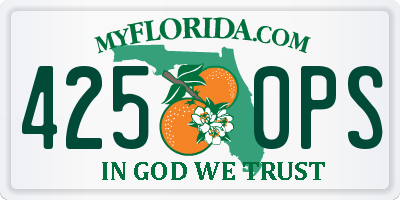 FL license plate 4250PS