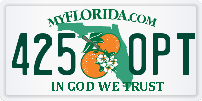 FL license plate 4250PT