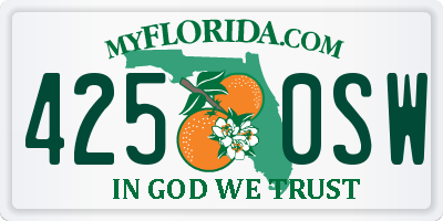 FL license plate 4250SW