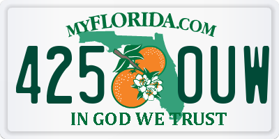 FL license plate 4250UW