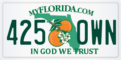 FL license plate 4250WN