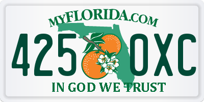 FL license plate 4250XC