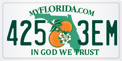 FL license plate 4253EM