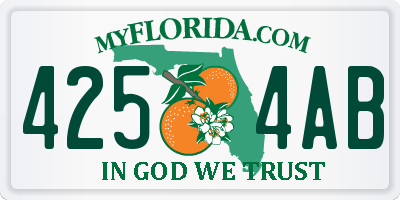 FL license plate 4254AB