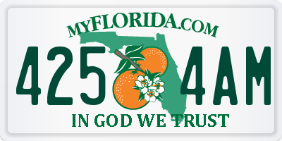 FL license plate 4254AM