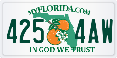 FL license plate 4254AW