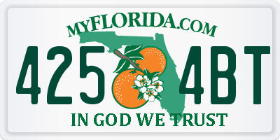FL license plate 4254BT